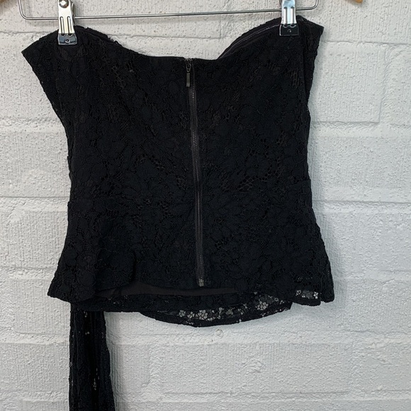 Anthropologie x Mare Mare Lace Strapless Tube Top Black Blouse size Small - Picture 4 of 7